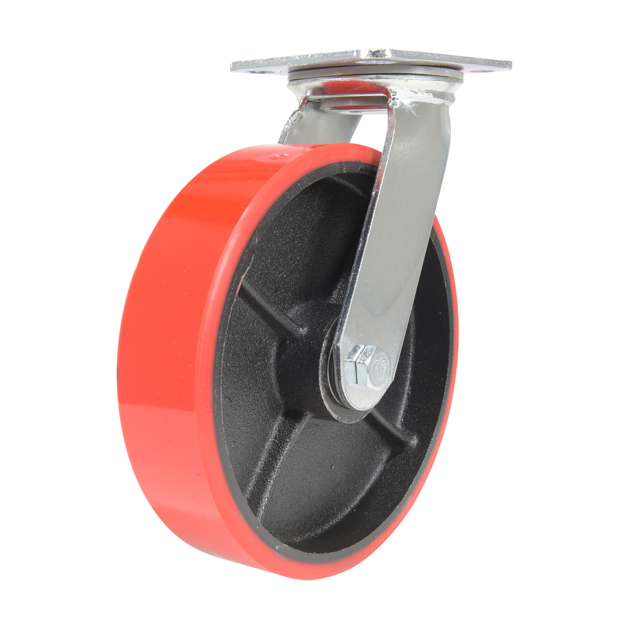 Vestil Polyurethane Swivel Caster - 8in. x 2in., 1474-Lb. Capacity, Red, Model# CST-VE-8X2PU-S